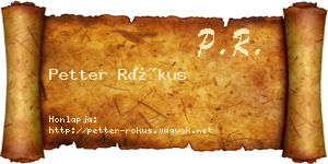 Petter Rókus névjegykártya